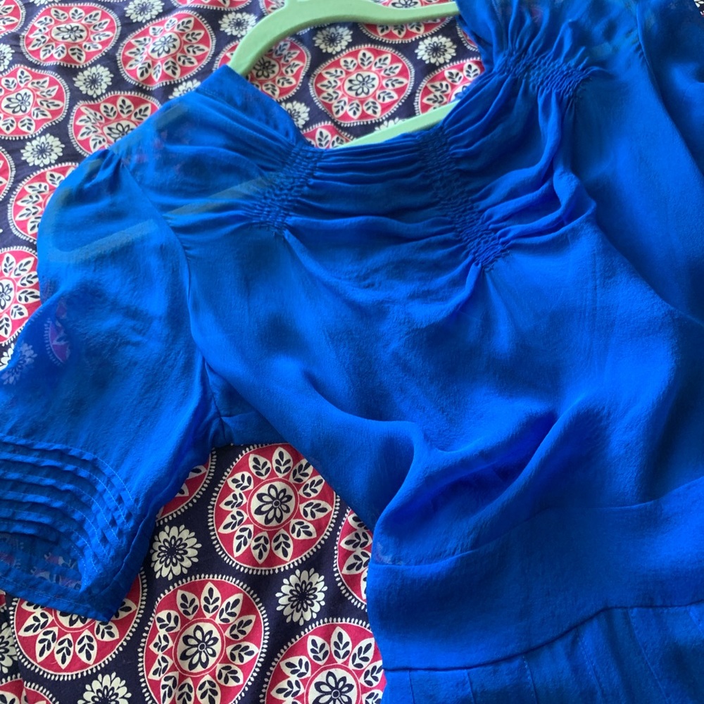 Balenciaga silk royal blue dress